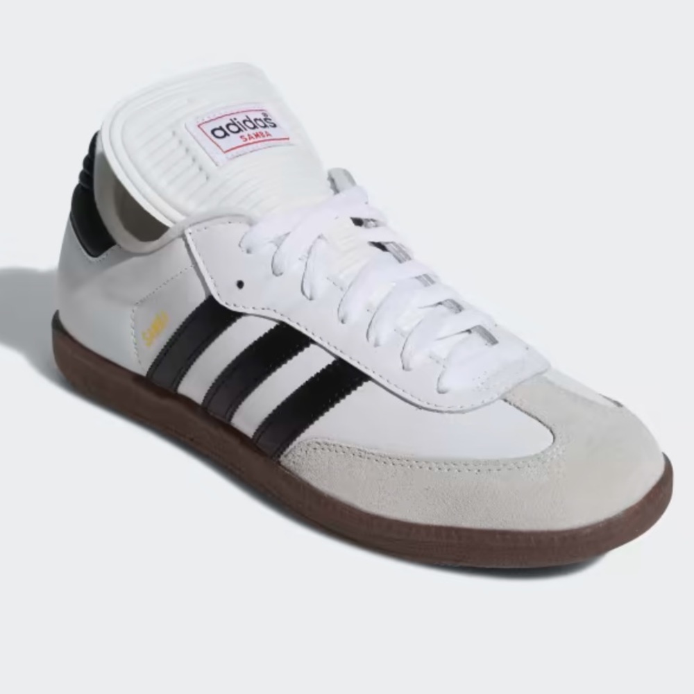 Adidas Samba Classic Leather Sneakers Mens 11 White Light Brown Soles New